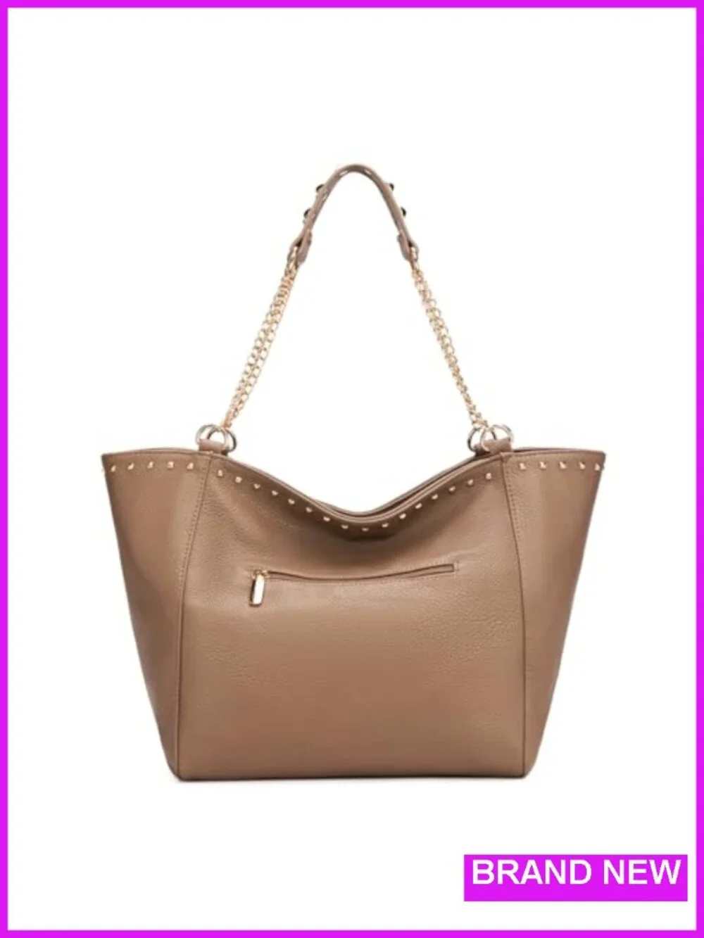 Large Tote Bag for Women Oversized Shoulder Purse with Chain Vegan Leather